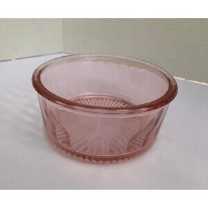 Vintage Pink Depression Small Bowl -  5.75” x 2.5” Hexagon Optic Honeycomb Sides